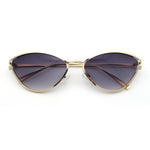 Womens Metal Rim Cat Eye Breezy Casual Fashion Sunglasses