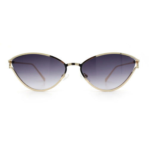 Womens Metal Rim Cat Eye Breezy Casual Fashion Sunglasses