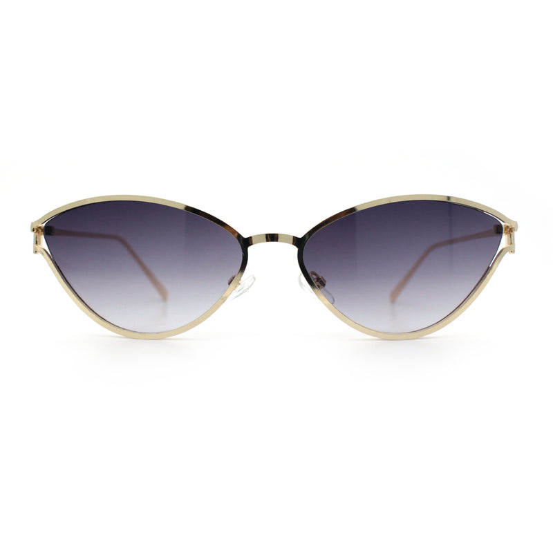 Womens Metal Rim Cat Eye Breezy Casual Fashion Sunglasses