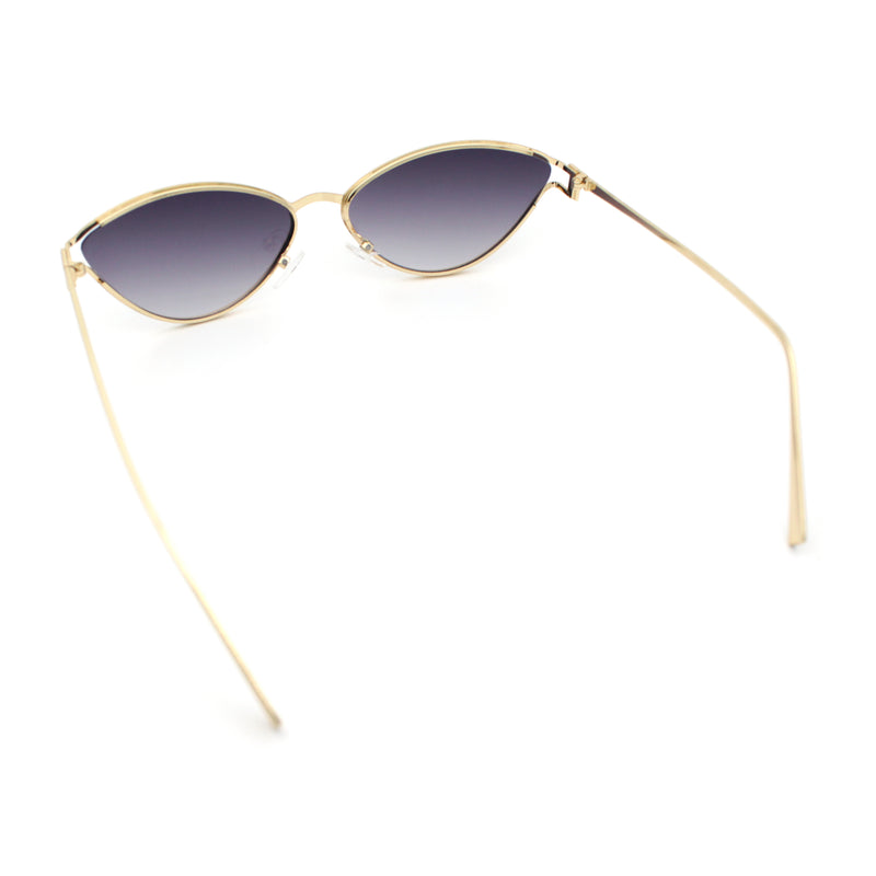 Womens Metal Rim Cat Eye Breezy Casual Fashion Sunglasses