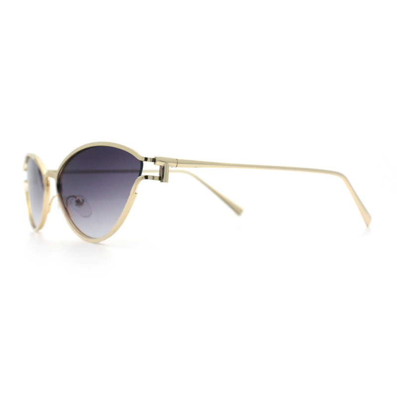 Womens Metal Rim Cat Eye Breezy Casual Fashion Sunglasses