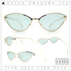 Womens Metal Rim Cat Eye Breezy Casual Fashion Sunglasses