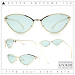Womens Metal Rim Cat Eye Breezy Casual Fashion Sunglasses