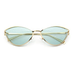 Womens Metal Rim Cat Eye Breezy Casual Fashion Sunglasses