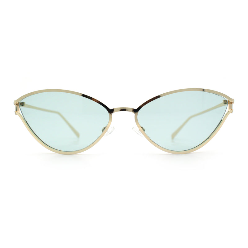 Womens Metal Rim Cat Eye Breezy Casual Fashion Sunglasses