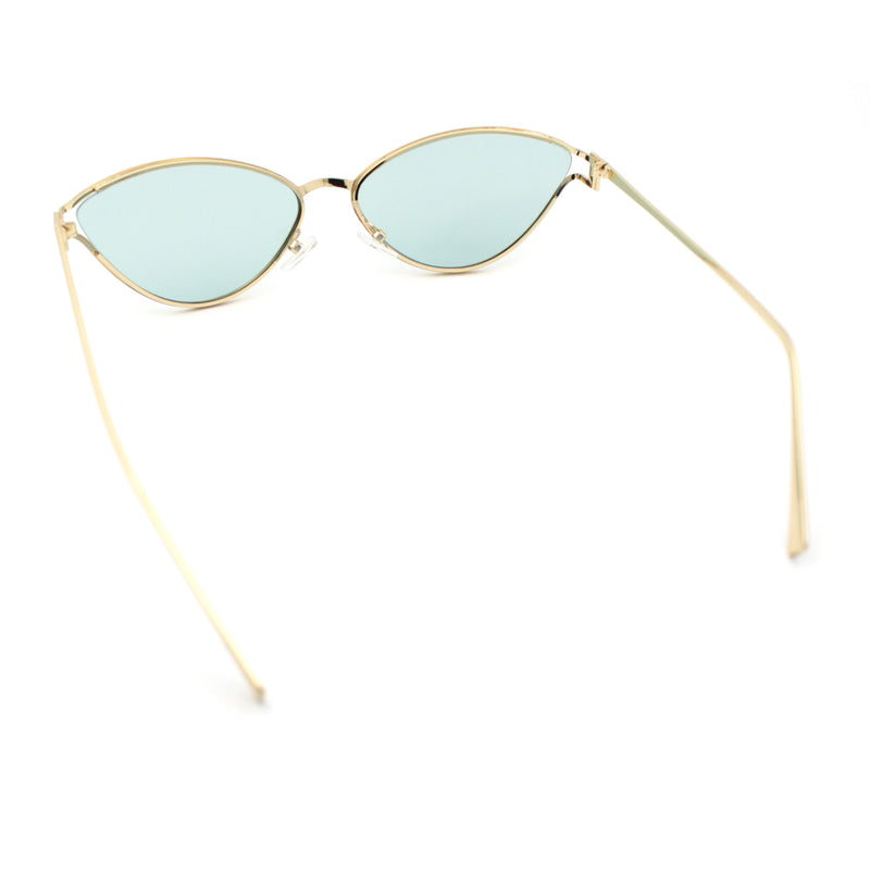Womens Metal Rim Cat Eye Breezy Casual Fashion Sunglasses
