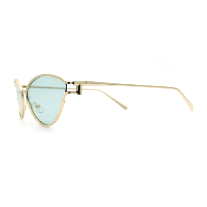 Womens Metal Rim Cat Eye Breezy Casual Fashion Sunglasses