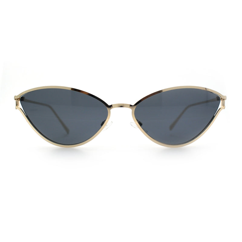 Womens Metal Rim Cat Eye Breezy Casual Fashion Sunglasses
