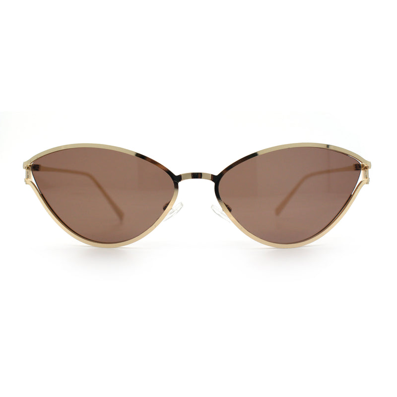 Womens Metal Rim Cat Eye Breezy Casual Fashion Sunglasses