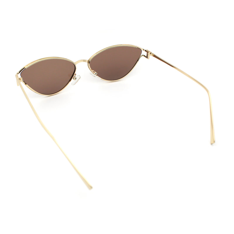 Womens Metal Rim Cat Eye Breezy Casual Fashion Sunglasses