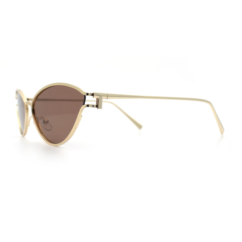 Womens Metal Rim Cat Eye Breezy Casual Fashion Sunglasses