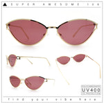 Womens Metal Rim Cat Eye Breezy Casual Fashion Sunglasses