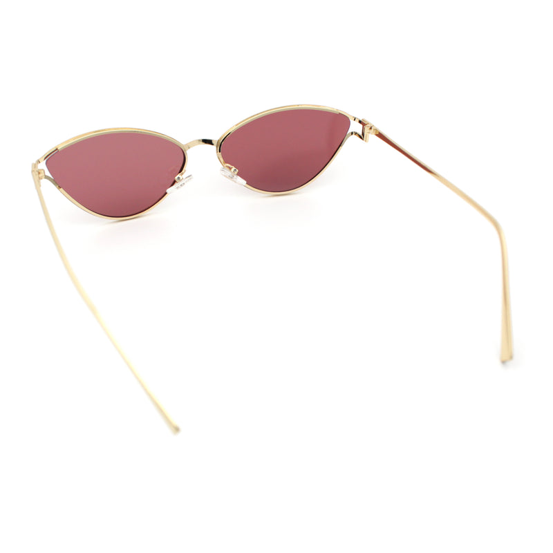 Womens Metal Rim Cat Eye Breezy Casual Fashion Sunglasses