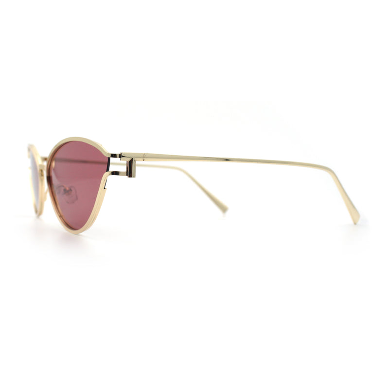 Womens Metal Rim Cat Eye Breezy Casual Fashion Sunglasses