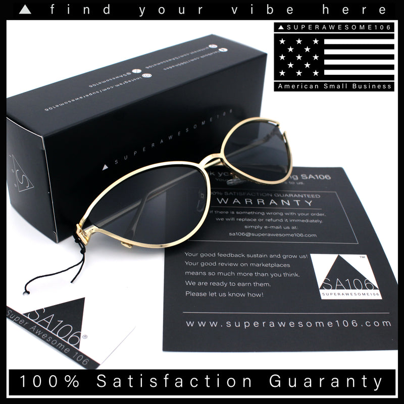 Womens Metal Rim Cat Eye Breezy Casual Fashion Sunglasses