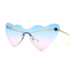 Womens Oversized Shield Cat Eye Heart Shape Flirty Sunglasses