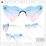 Womens Oversized Shield Cat Eye Heart Shape Flirty Sunglasses