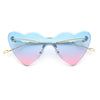 Womens Oversized Shield Cat Eye Heart Shape Flirty Sunglasses