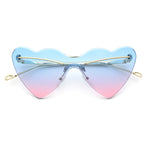 Womens Oversized Shield Cat Eye Heart Shape Flirty Sunglasses
