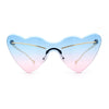 Womens Oversized Shield Cat Eye Heart Shape Flirty Sunglasses