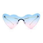 Womens Oversized Shield Cat Eye Heart Shape Flirty Sunglasses