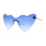 Womens Oversized Shield Cat Eye Heart Shape Flirty Sunglasses