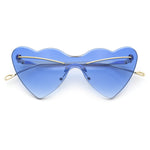 Womens Oversized Shield Cat Eye Heart Shape Flirty Sunglasses