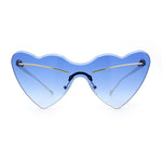 Womens Oversized Shield Cat Eye Heart Shape Flirty Sunglasses