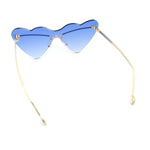 Womens Oversized Shield Cat Eye Heart Shape Flirty Sunglasses