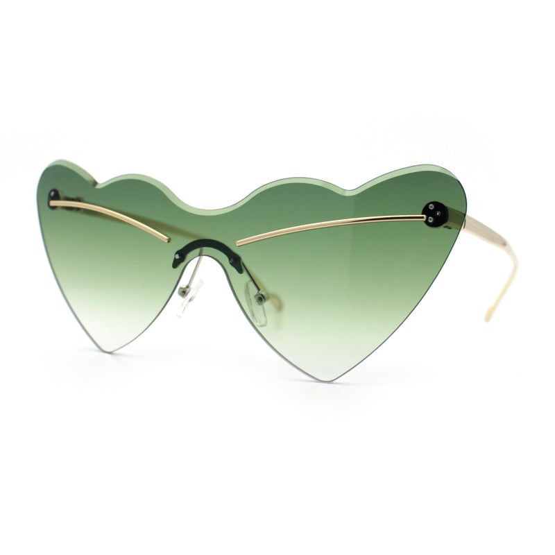 Womens Oversized Shield Cat Eye Heart Shape Flirty Sunglasses