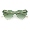 Womens Oversized Shield Cat Eye Heart Shape Flirty Sunglasses