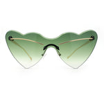 Womens Oversized Shield Cat Eye Heart Shape Flirty Sunglasses