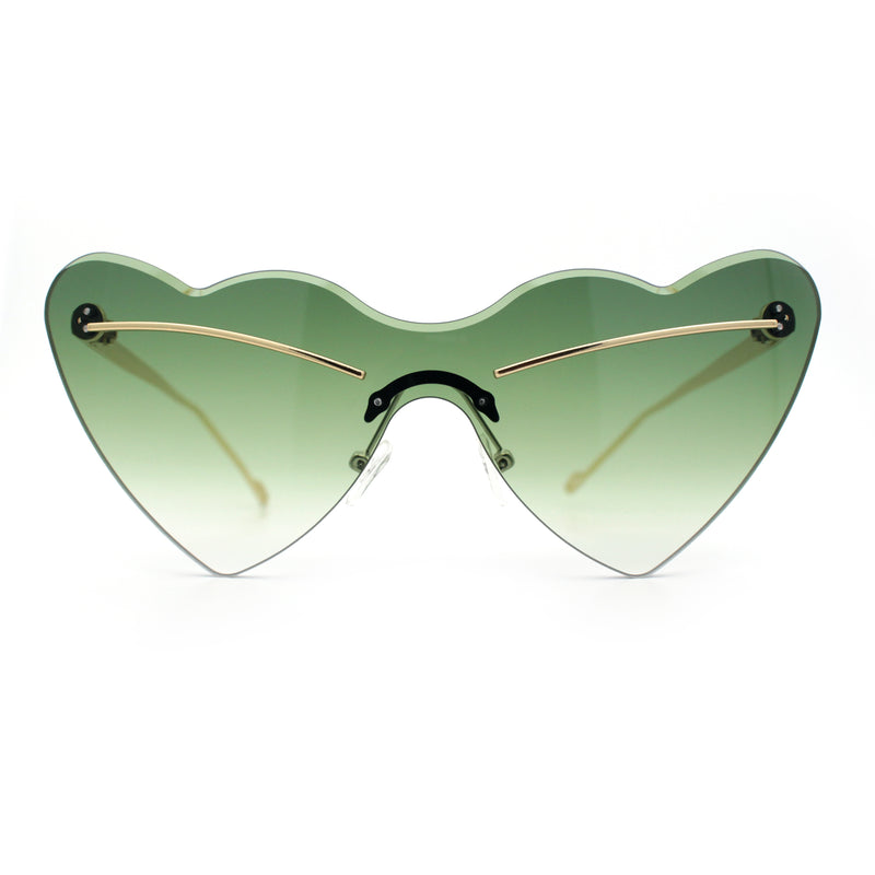Womens Oversized Shield Cat Eye Heart Shape Flirty Sunglasses