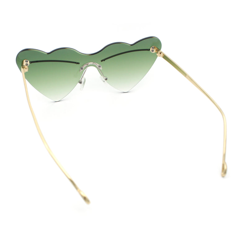 Womens Oversized Shield Cat Eye Heart Shape Flirty Sunglasses