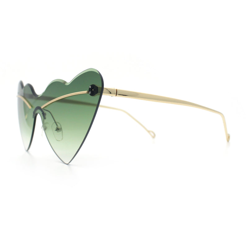 Womens Oversized Shield Cat Eye Heart Shape Flirty Sunglasses