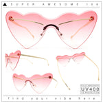 Womens Oversized Shield Cat Eye Heart Shape Flirty Sunglasses