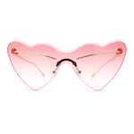 Womens Oversized Shield Cat Eye Heart Shape Flirty Sunglasses