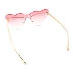 Womens Oversized Shield Cat Eye Heart Shape Flirty Sunglasses