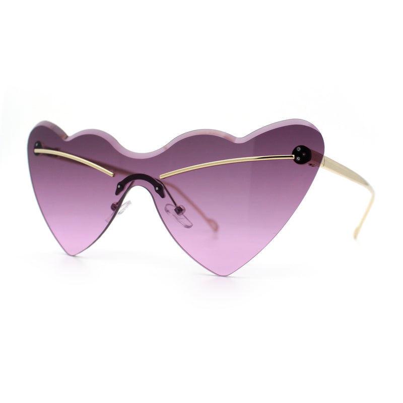 Womens Oversized Shield Cat Eye Heart Shape Flirty Sunglasses