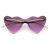 Womens Oversized Shield Cat Eye Heart Shape Flirty Sunglasses