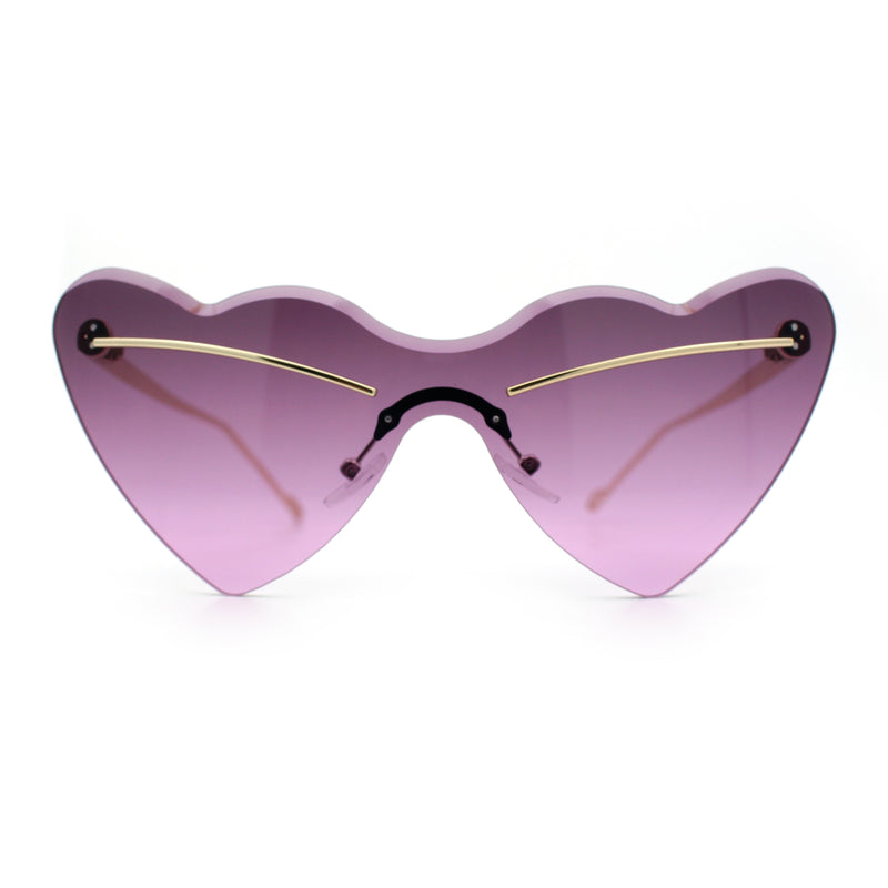 Womens Oversized Shield Cat Eye Heart Shape Flirty Sunglasses