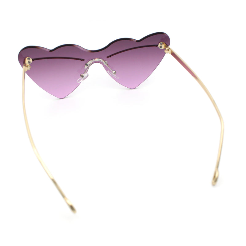Womens Oversized Shield Cat Eye Heart Shape Flirty Sunglasses