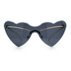 Womens Oversized Shield Cat Eye Heart Shape Flirty Sunglasses