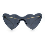 Womens Oversized Shield Cat Eye Heart Shape Flirty Sunglasses