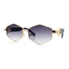Womens Hipster Diamond Shape Luxury Fashion Metal Rim Sunglasses