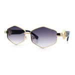 Womens Hipster Diamond Shape Luxury Fashion Metal Rim Sunglasses
