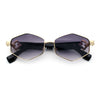 Womens Hipster Diamond Shape Luxury Fashion Metal Rim Sunglasses