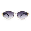 Womens Hipster Diamond Shape Luxury Fashion Metal Rim Sunglasses