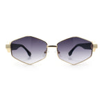 Womens Hipster Diamond Shape Luxury Fashion Metal Rim Sunglasses