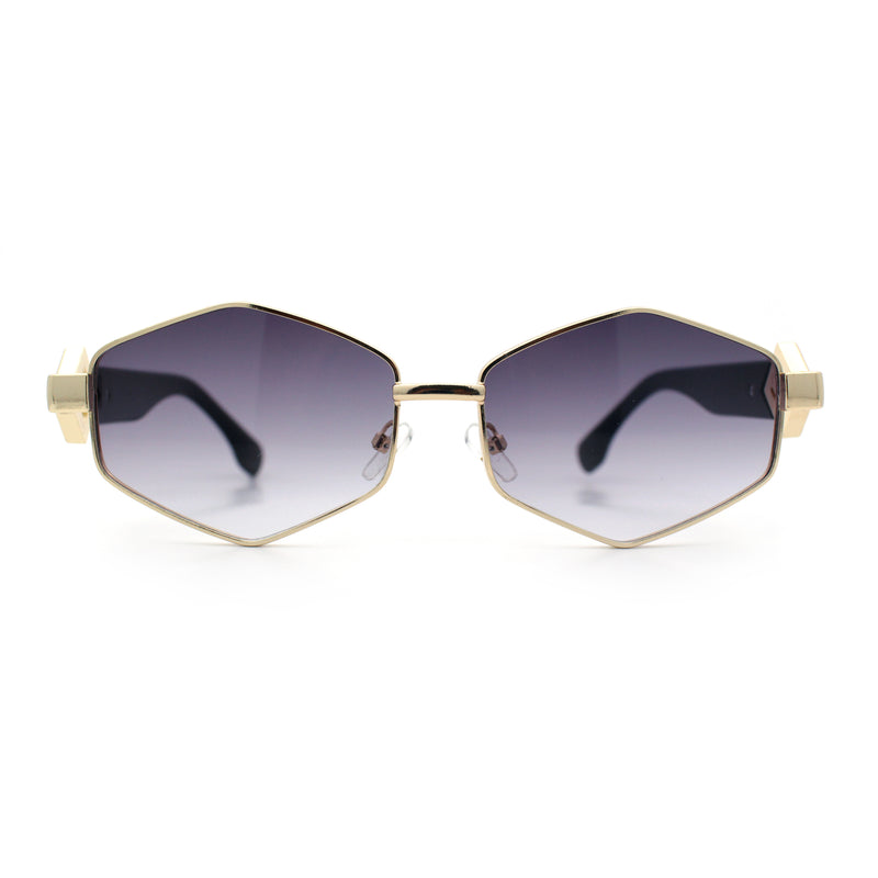 Womens Hipster Diamond Shape Luxury Fashion Metal Rim Sunglasses